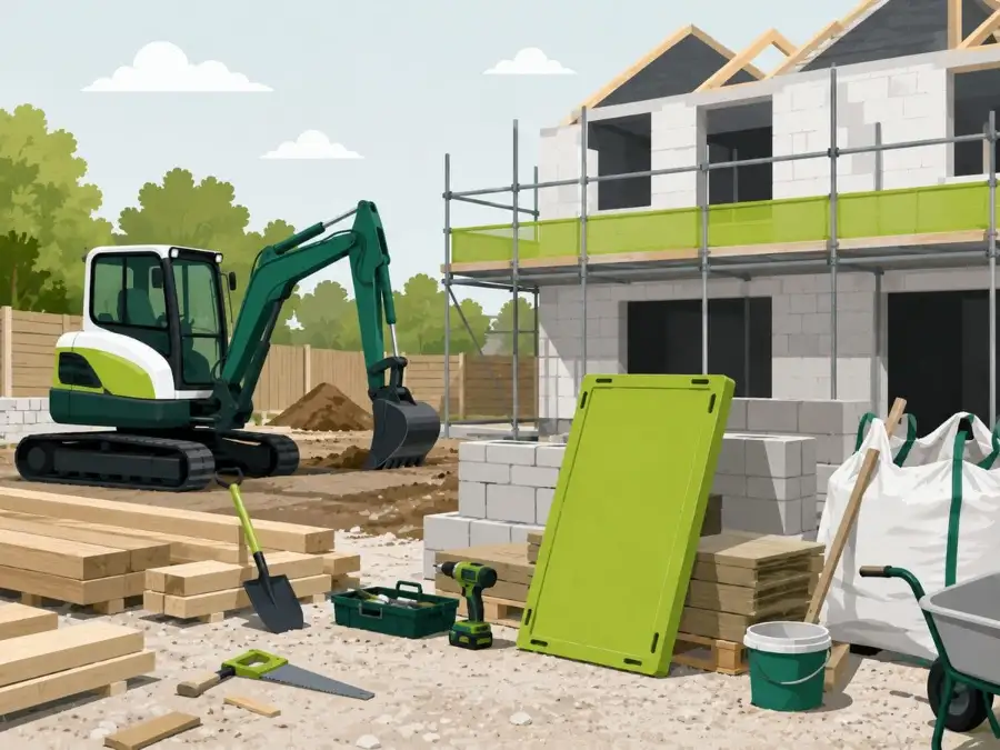 Illustration of a Door To Store unit on a building site