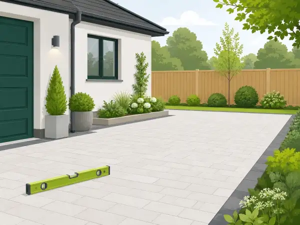 Illustration of a storage unit on a firm, level driveway