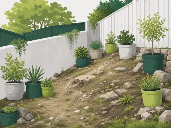 Illustration of a storage unit on uneven ground
